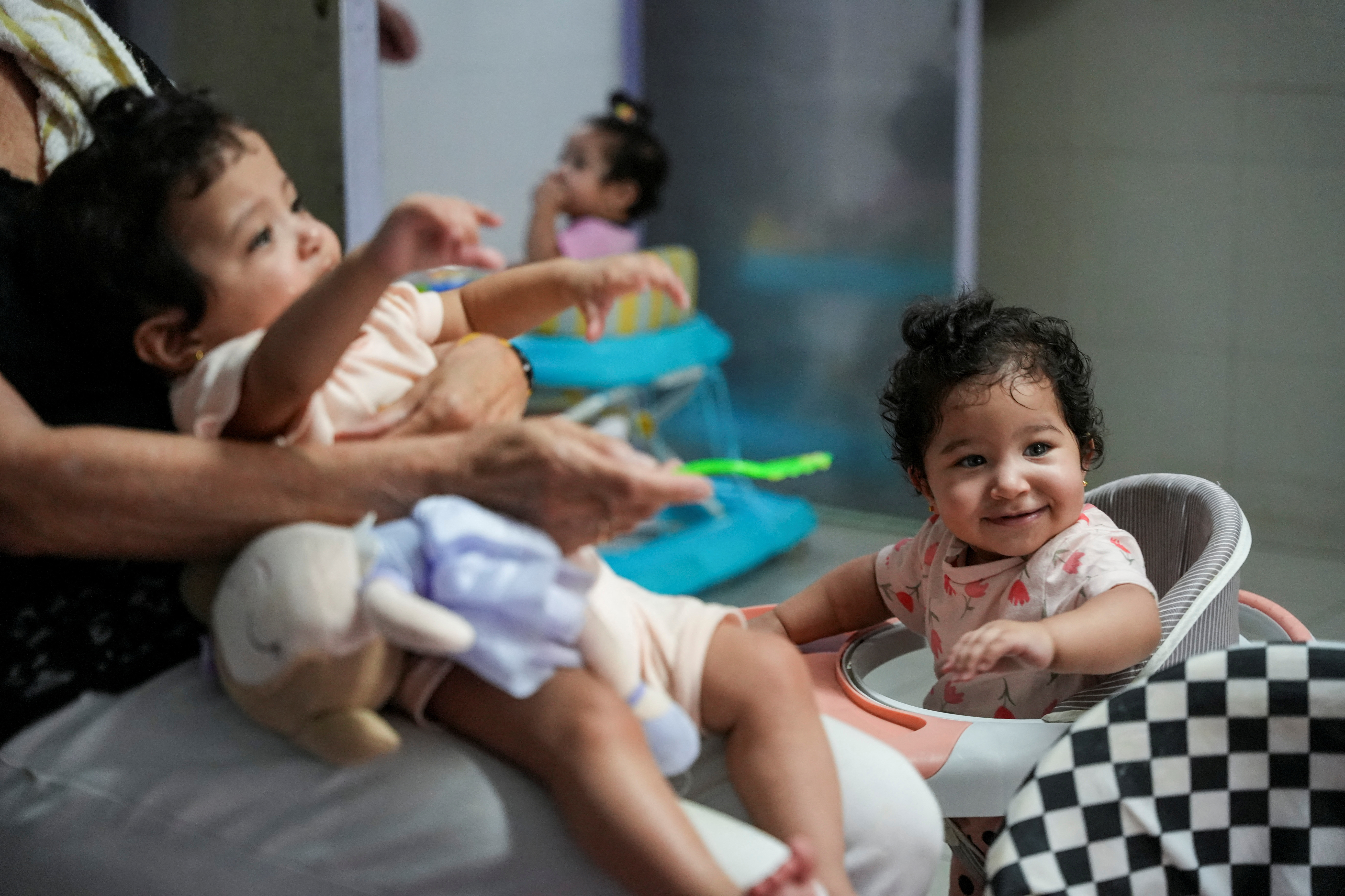 Palestinian triplets are separated from their Gazan mother