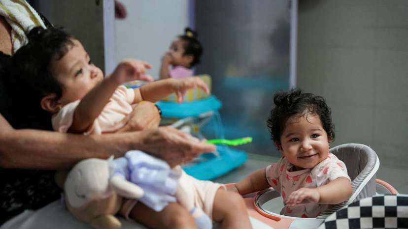 Palestinian triplets are separated from their Gazan mother
