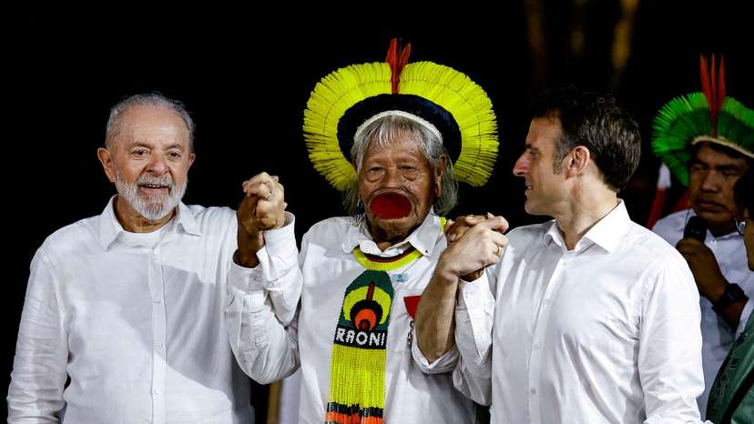FILE PHOTO: French President Emmanuel Macron visits Brazil
