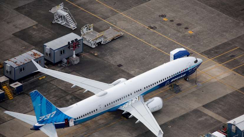 FILE PHOTO: Aerial view of Boeing planes