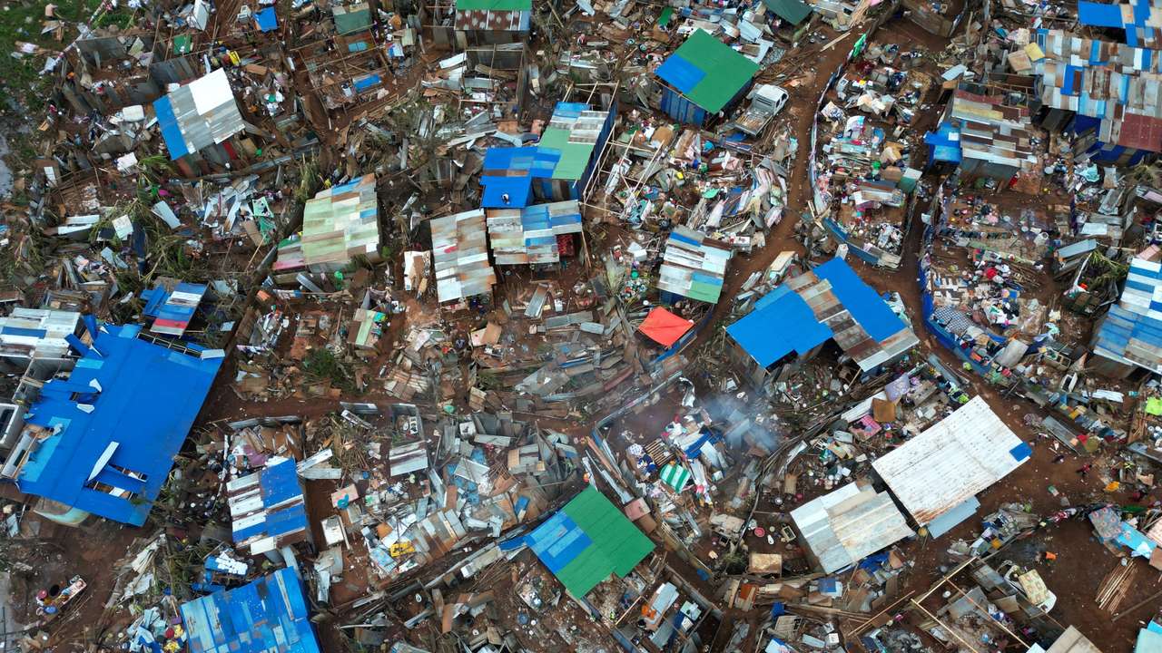 Aftermath of Cyclone Chido in Mayotte
