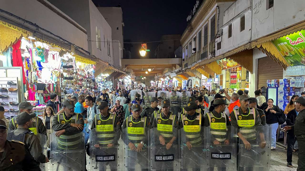 Security forces prevent a protest demanding reforms in education and health from taking place in Rabat