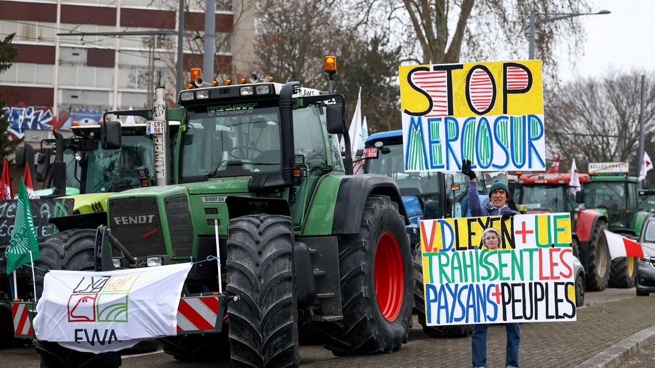 French farmers protest in Strasbourg against Mercosur trade deal