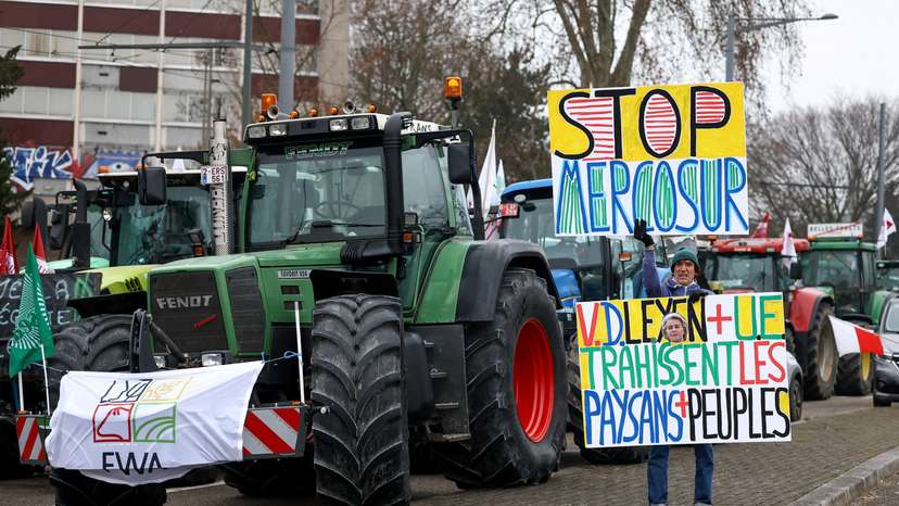 French farmers protest in Strasbourg against Mercosur trade deal