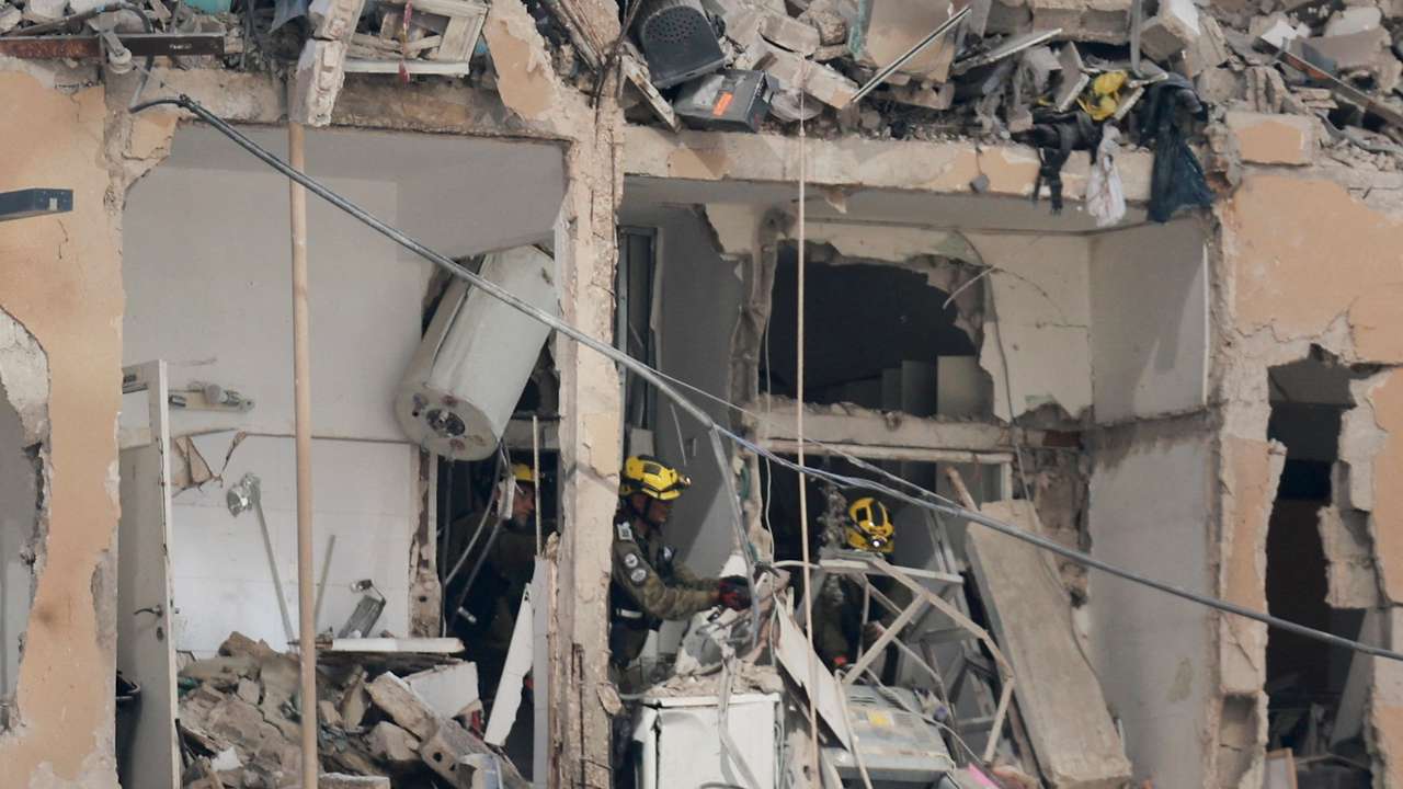 Aftermath of a missile strike from Iran on Israel, in Ramat Gan