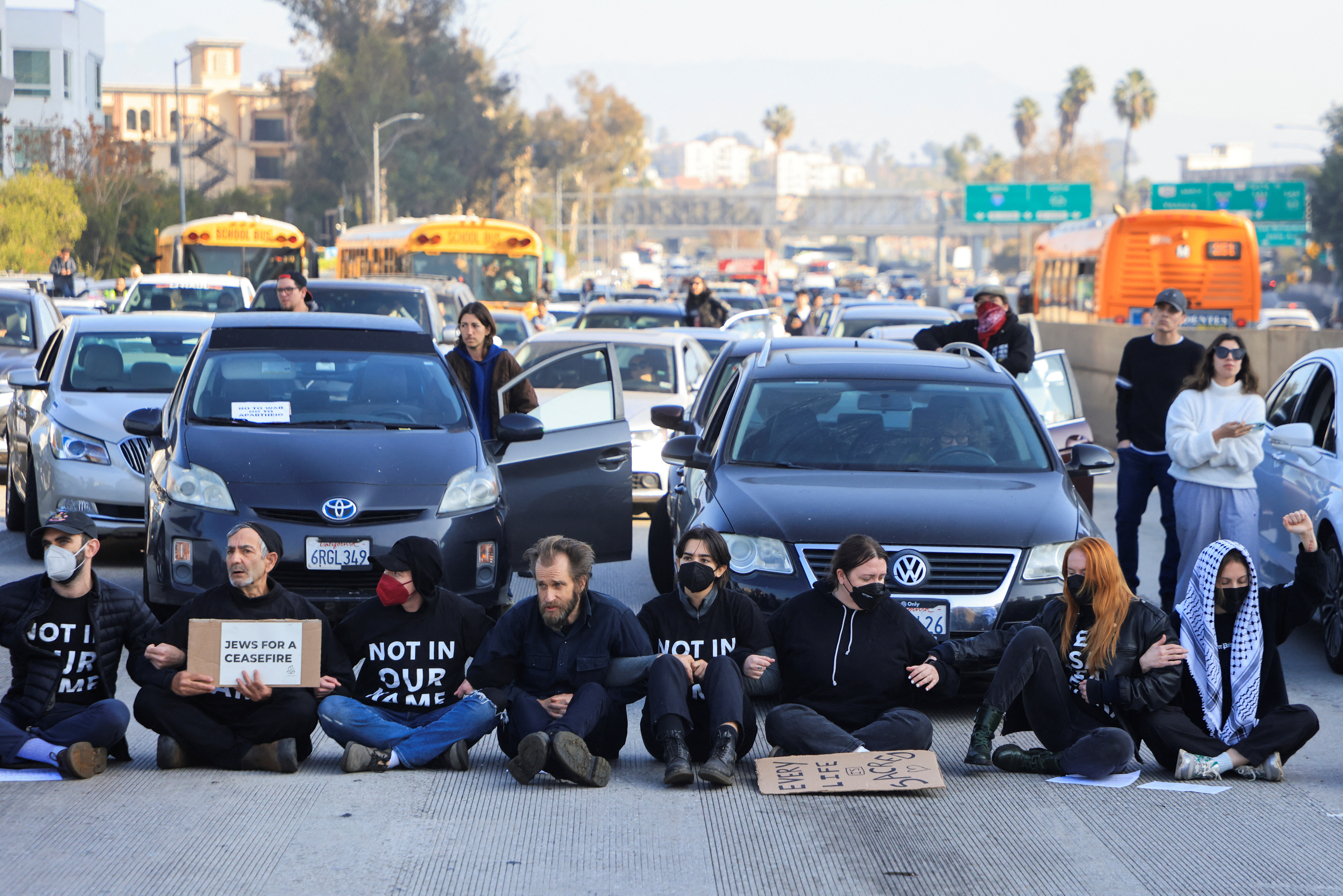 Protest demanding a ceasefire and an end to U.S. support for Israel's attack on Gaza, in Los Angeles