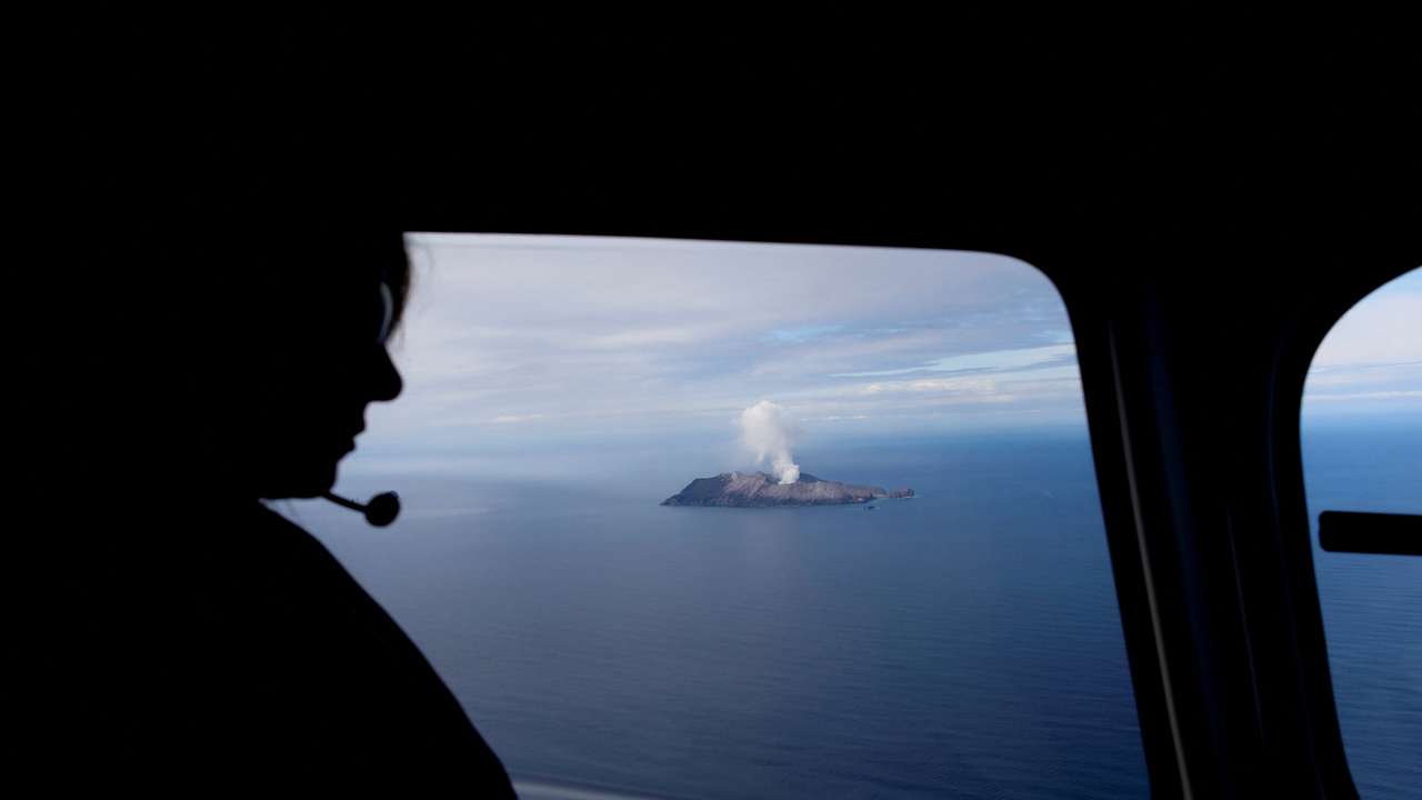 FILE PHOTO: An aerial view of the Whakaari, also known as White Island volcano, in New Zealand