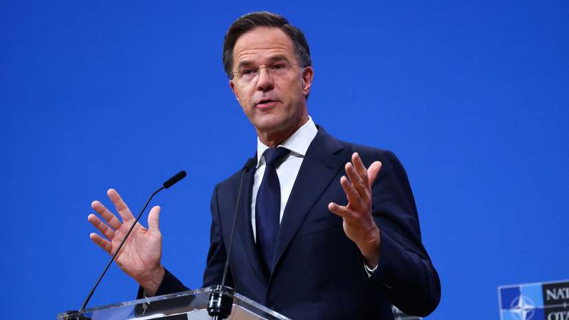 NATO Secretary General Mark Rutte holds a press conference at the Alliance's headquarters in Brussels