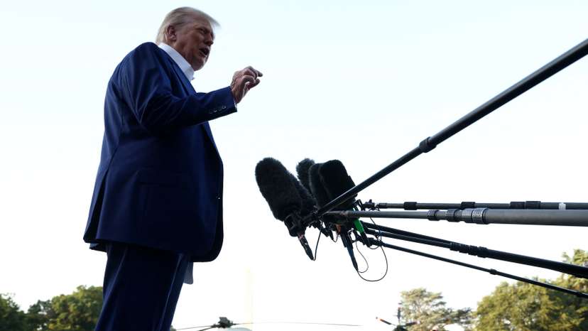 U.S. President Trump departs to attend the NATO Summit in The Hague, at the White House in Washington, D.C.