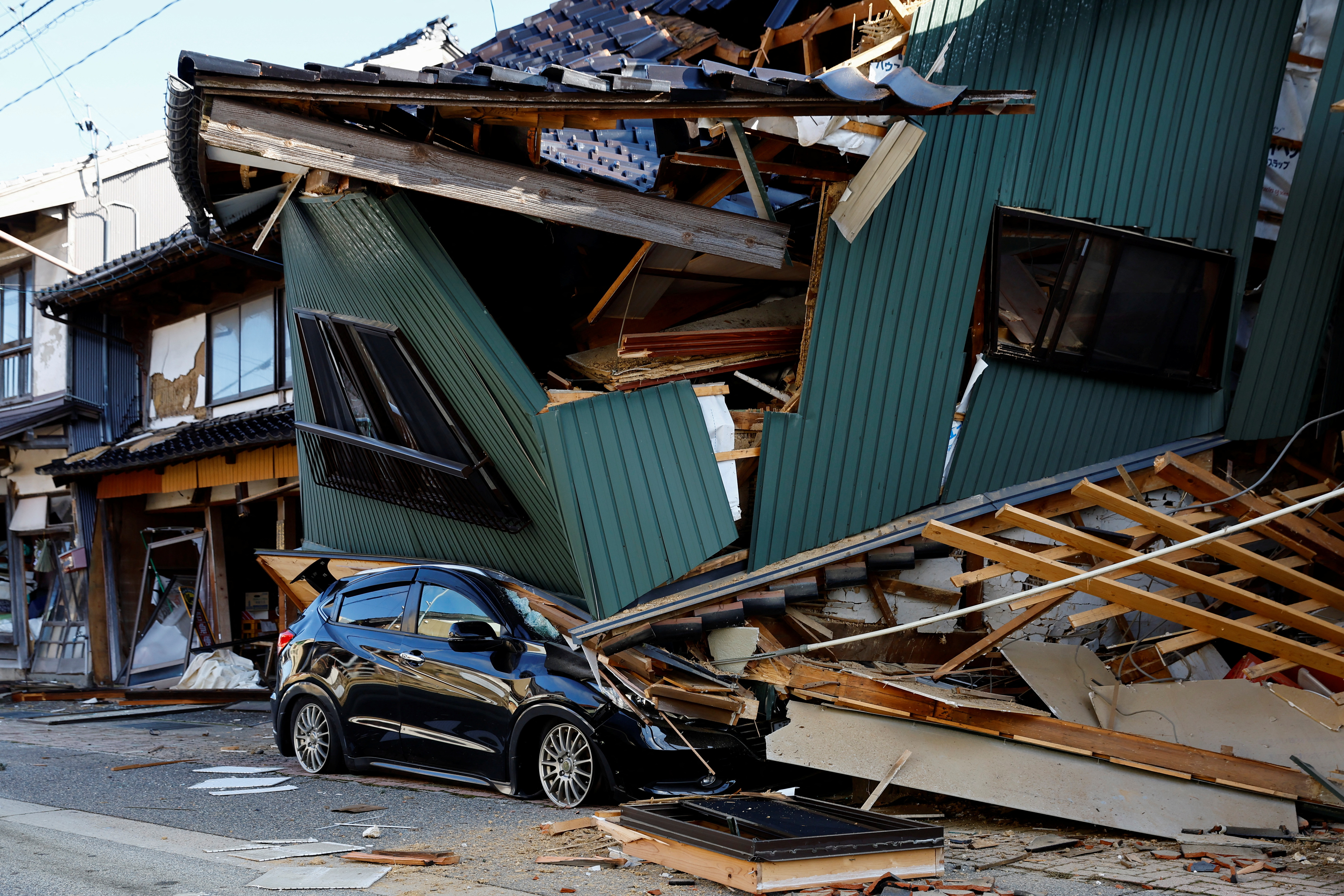 Aftermath of an earthquake in Nanao