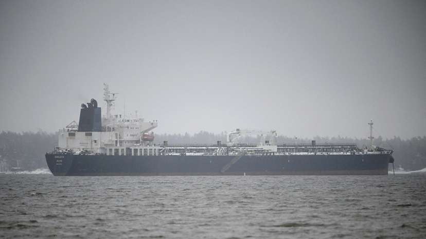 Oil tanker Eagle S anchored near the Kilpilahti port in Porvoo