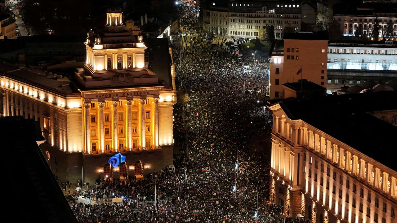 FILE PHOTO: Bulgaria's opposition protests state budget, in Sofia
