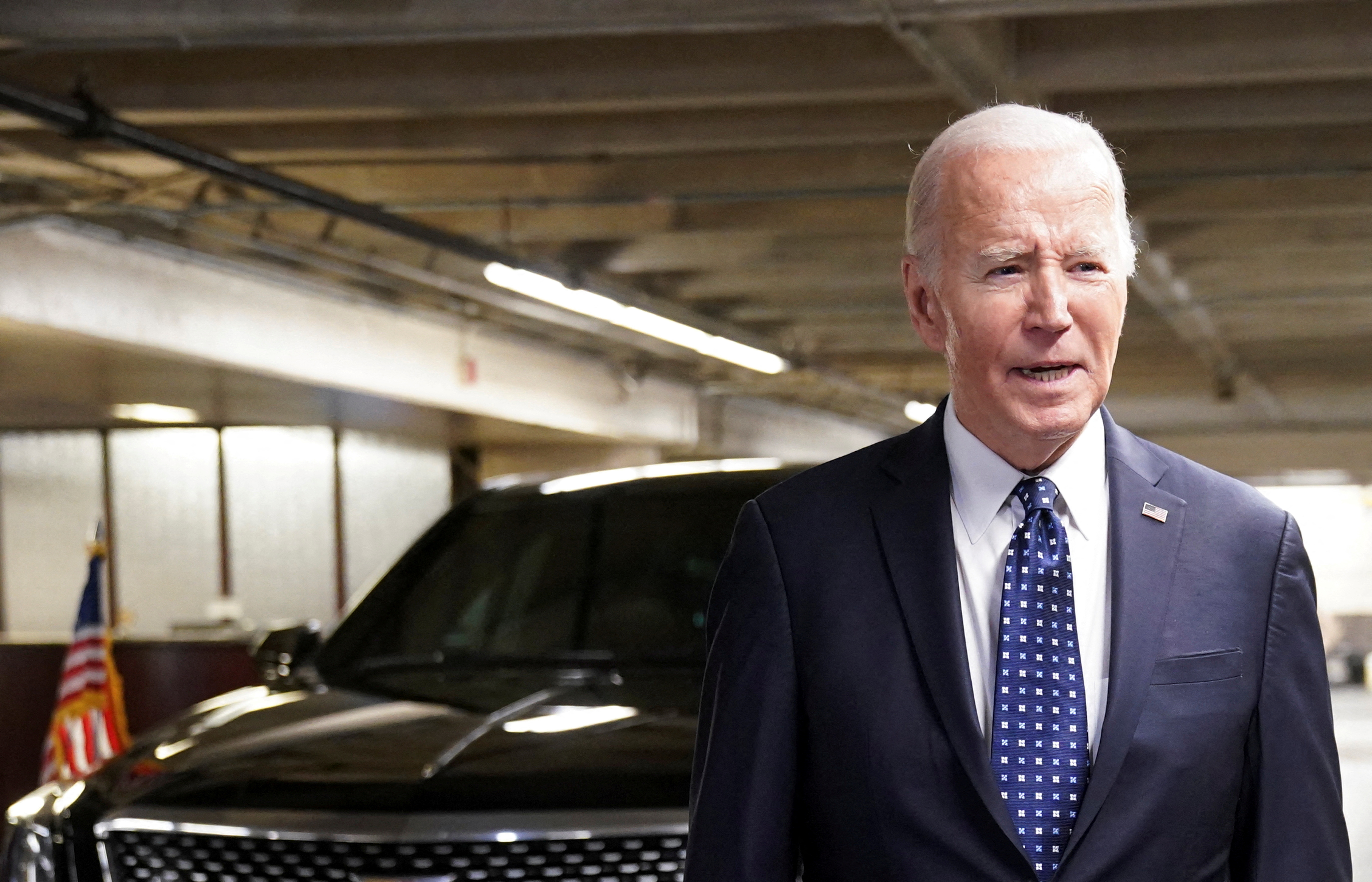 U.S. President Joe Biden speaks to the media, following his meeting with late Russian opposition leader Alexei Navalny’s widow and daughter, in San Francisco