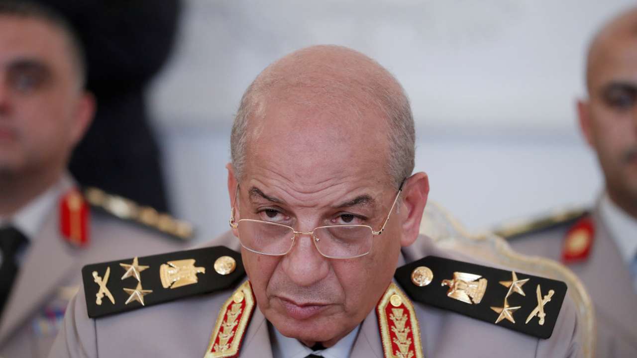 Egyptian Defence Minister Mohamed Ahmed Zaki looks on during a meeting with Russian Foreign Minister Sergei Lavrov and Defence Minister Sergei Shoigu in Moscow