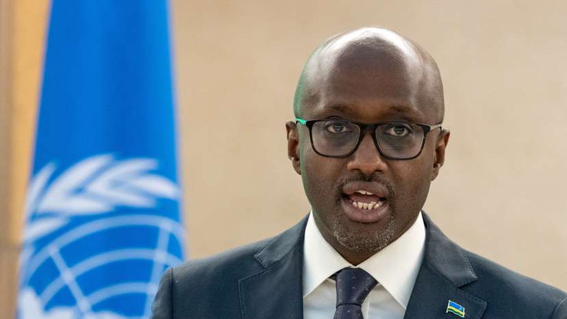 Nduhungirehe, Minister for Foreign Affairs and International Cooperation of Rwanda addresses the Human Rights Council at the United Nations in Geneva