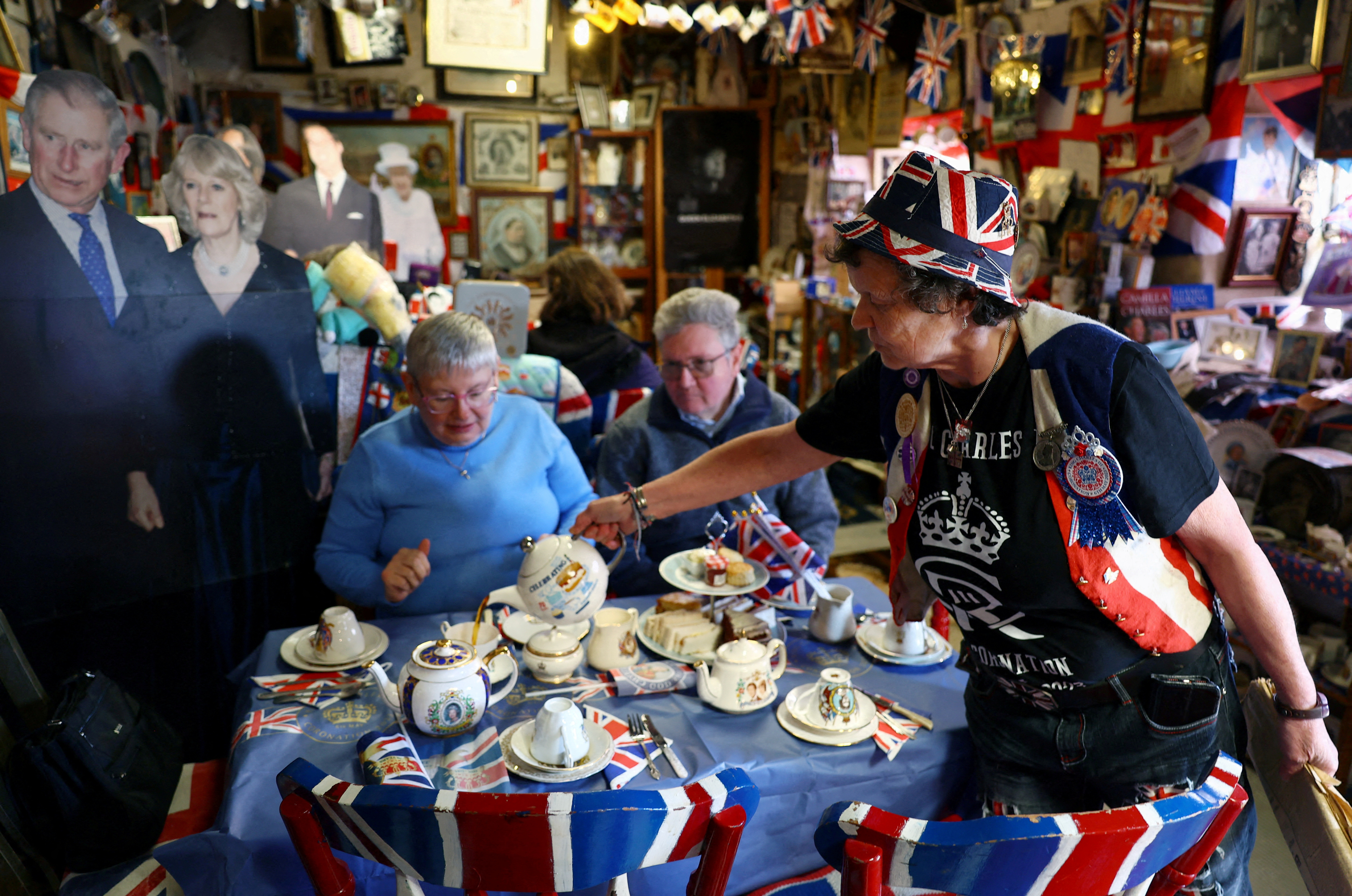FILE PHOTO: Anita Atkinson a lifetime monarchist serves members of the public afternoon tea at her home in Harperley