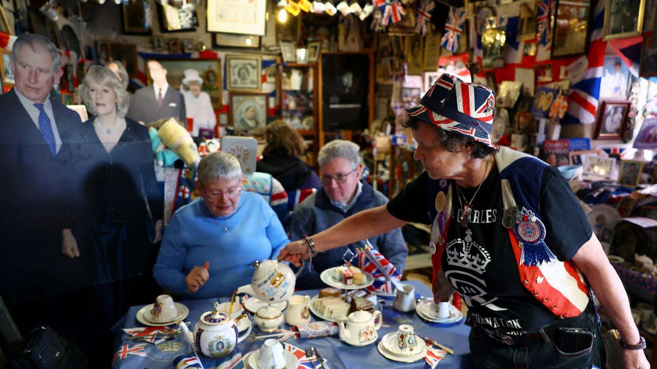 FILE PHOTO: Anita Atkinson a lifetime monarchist serves members of the public afternoon tea at her home in Harperley