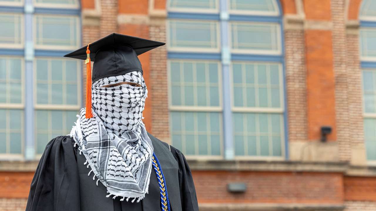 Pro-Palestinian protesters gather at an encampment in Denver