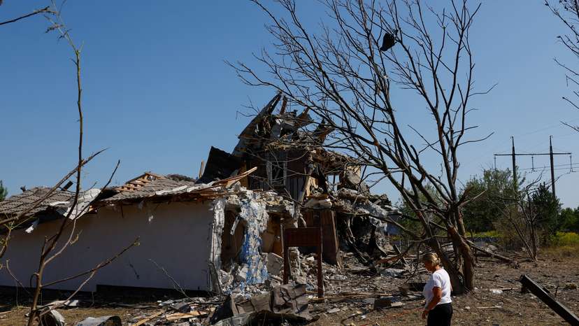 Aftermath of a Russian missile attack in Kyiv region
