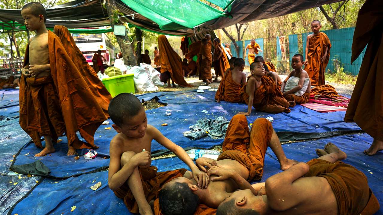 Aftermath of a strong earthquake, in Mandalay