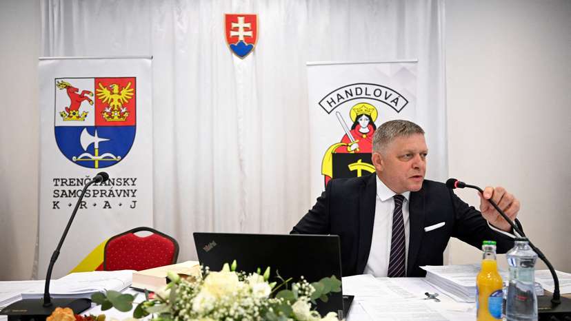 FILE PHOTO: Slovak PM Fico attends government meeting, in Handlova