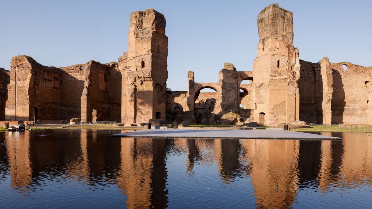 Inauguration of a special pool at the Baths of Caracalla