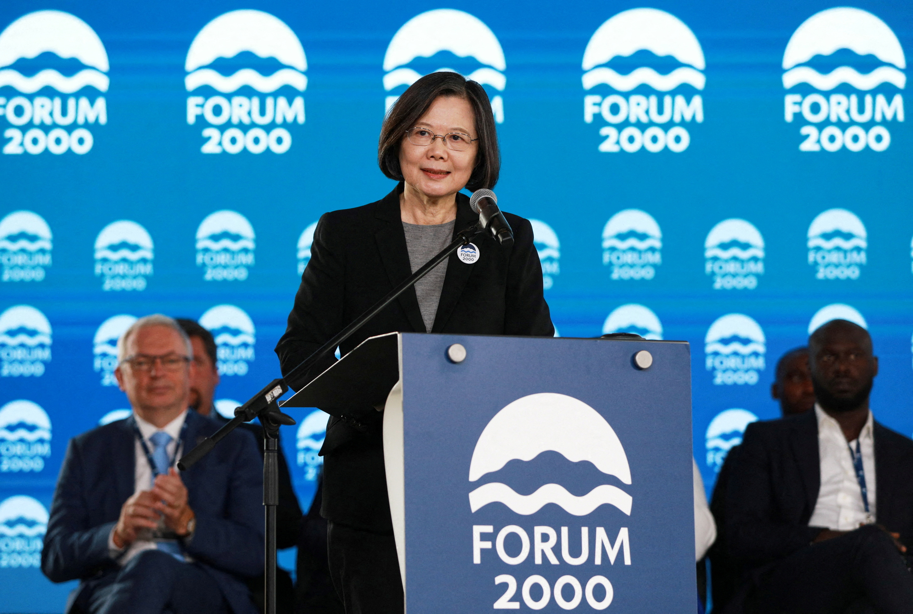 FILE PHOTO: Former Taiwan president Tsai Ing-wen attends Forum 2000 conference in Prague