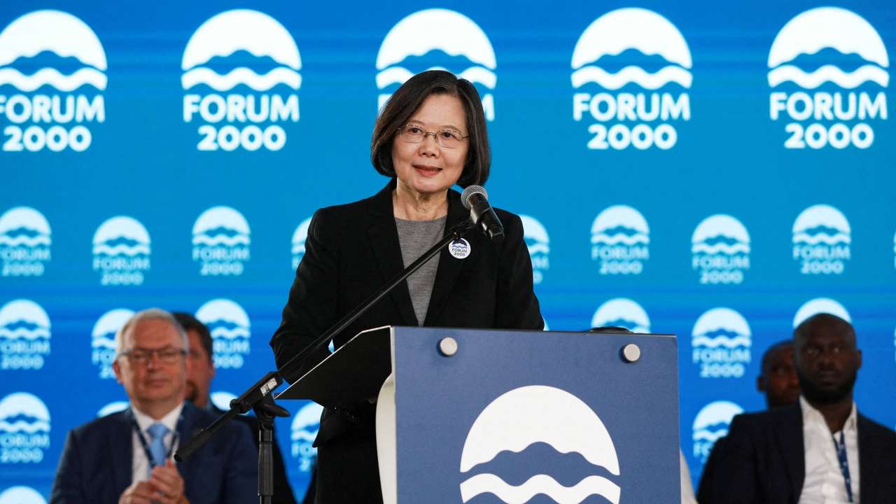FILE PHOTO: Former Taiwan president Tsai Ing-wen attends Forum 2000 conference in Prague