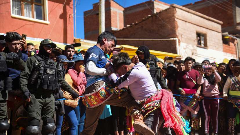 Quechua ritual of Tinku, in Kona Kona, north of Potosi