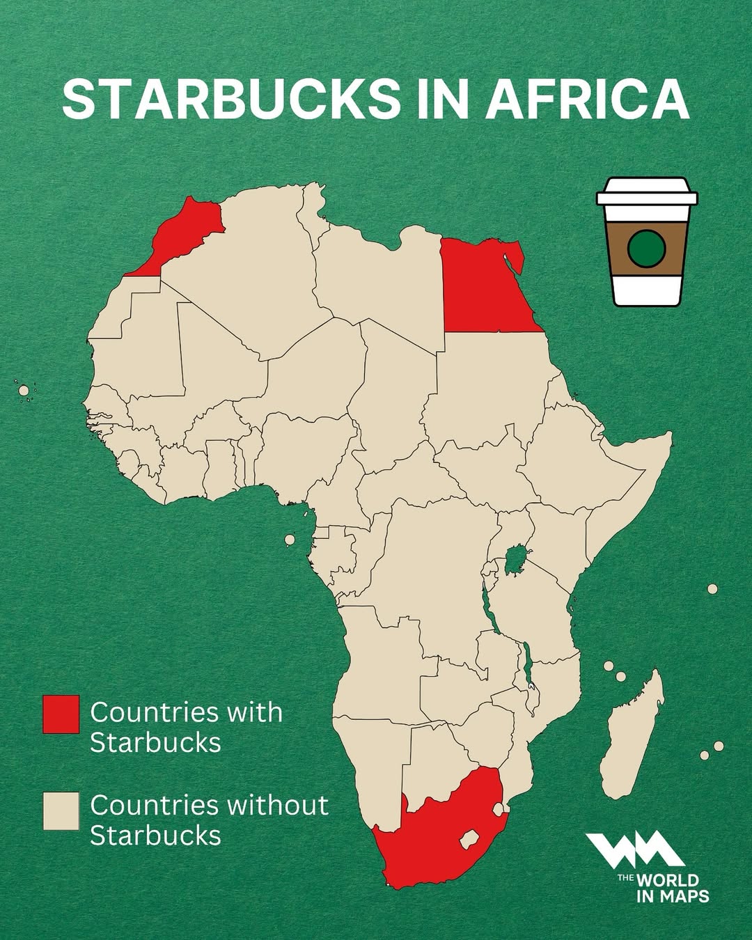 Starbucks may be a global coffee giant, but its footprint in Africa is surprisingly small.Only t