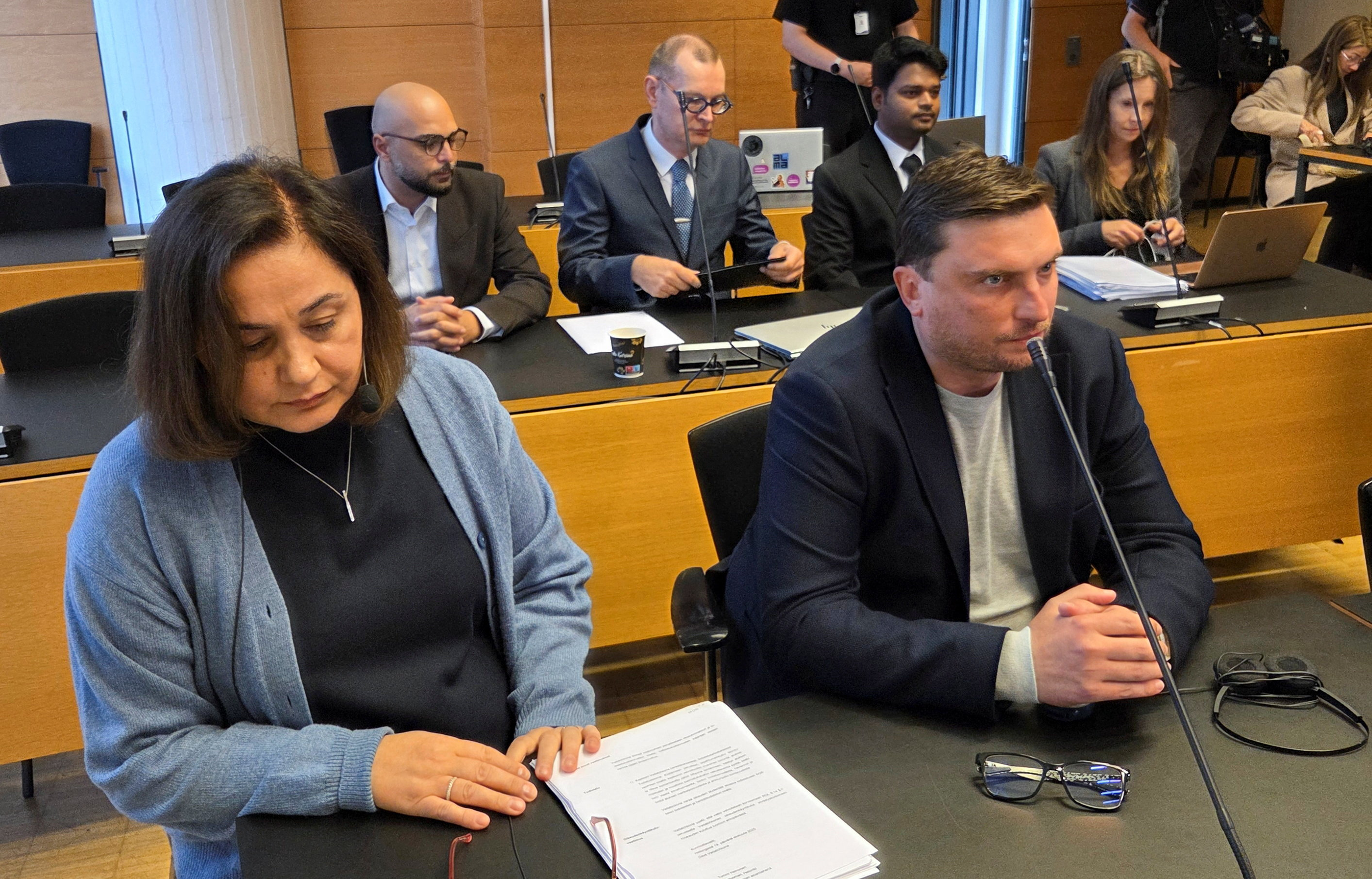 Eagle S' Georgian captain Davit Vadatchkoria attends trial on sabotage in Baltic Sea cable breaches in 2024, in Helsinki