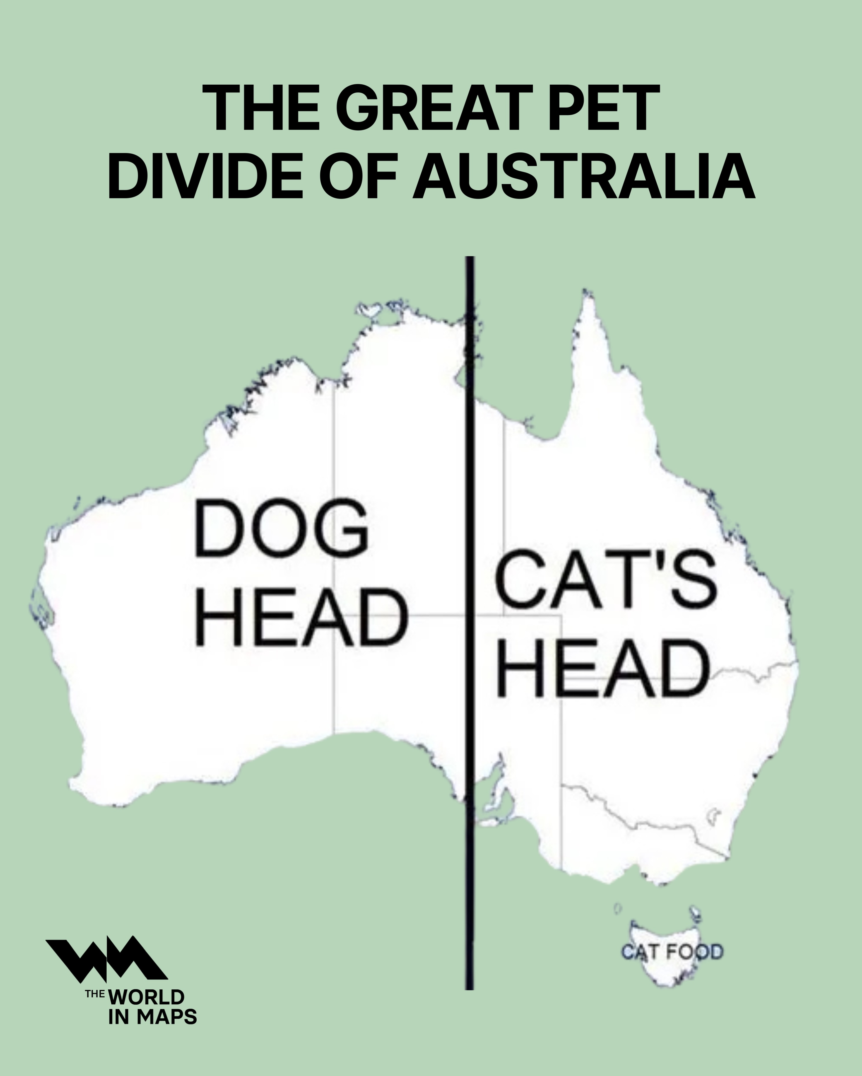 Australia’s map looks like a dog and a cat once you know where to look
