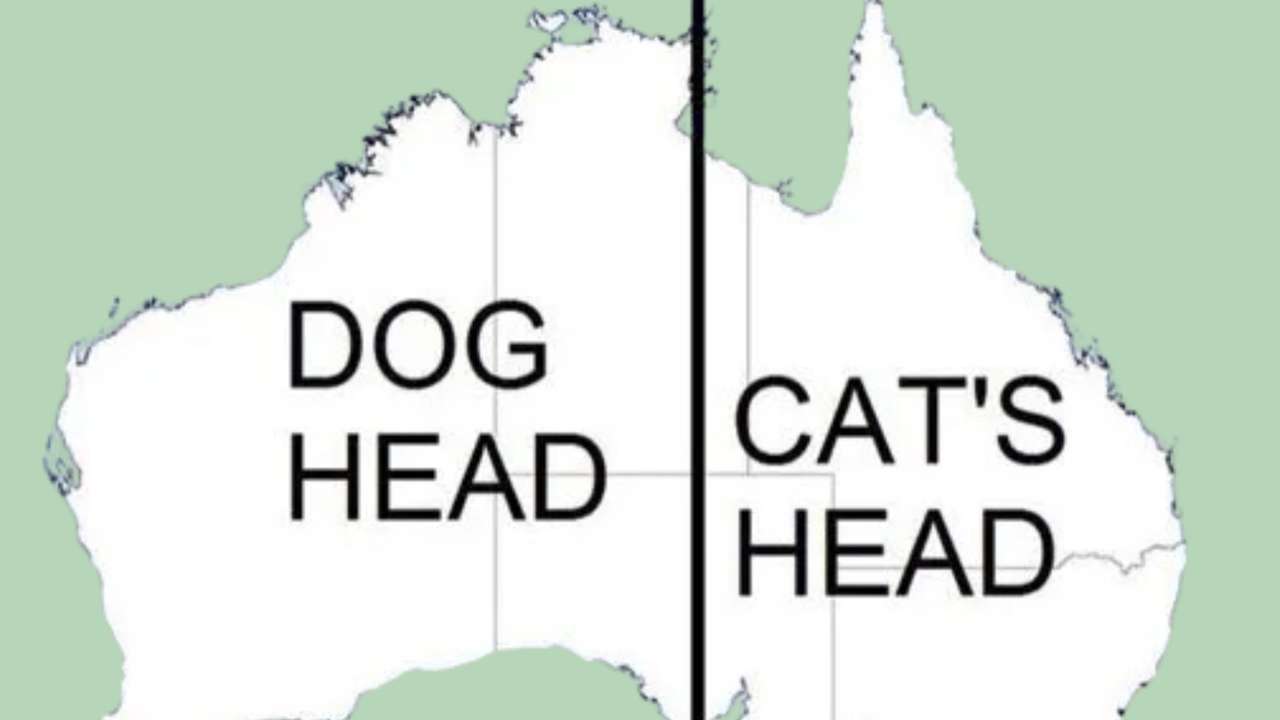 Australia’s map looks like a dog and a cat once you know where to look
