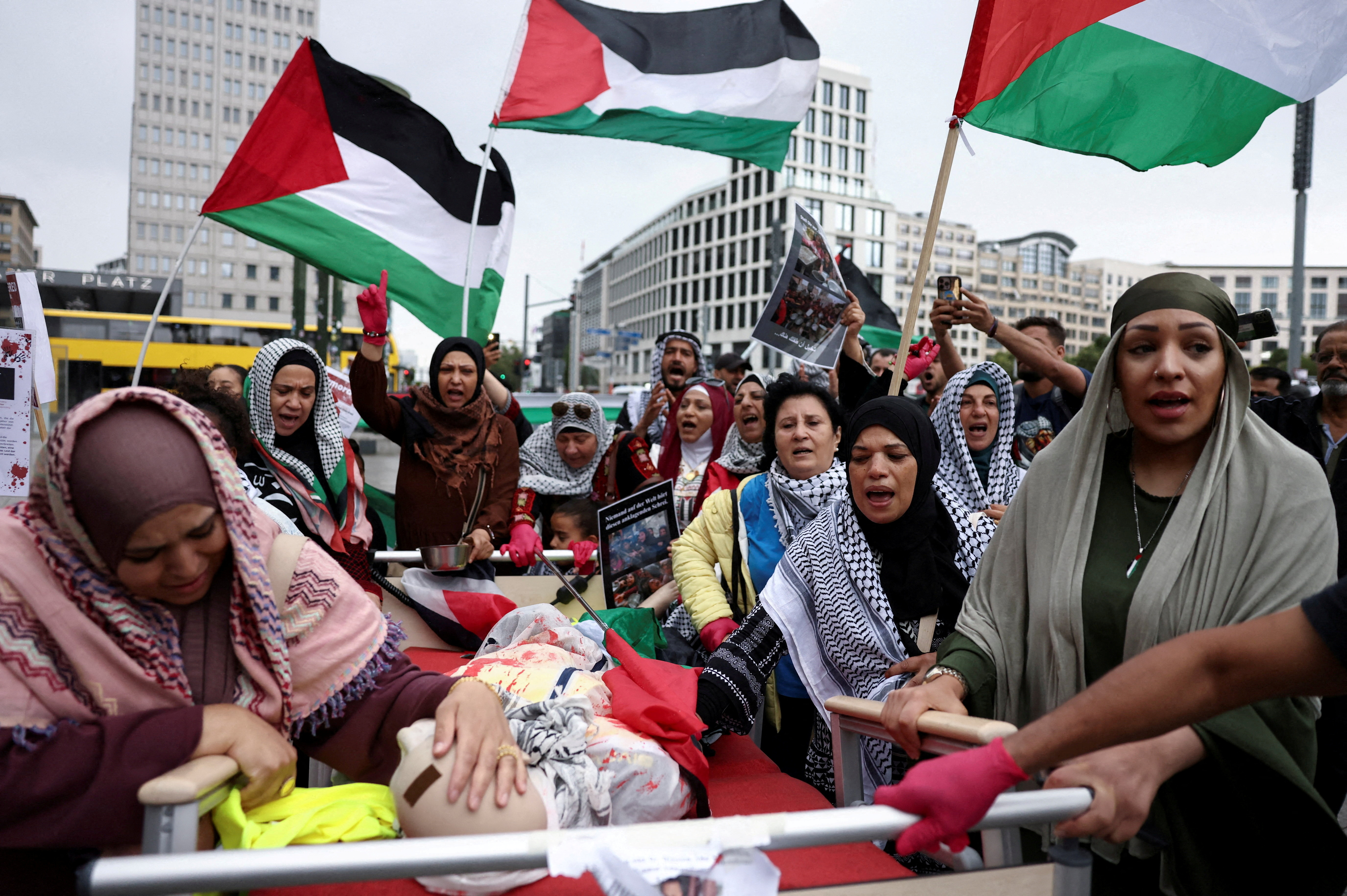 FILE PHOTO: Protest in solidarity with children in Gaza, at Potsdamer Platz, in Berlin