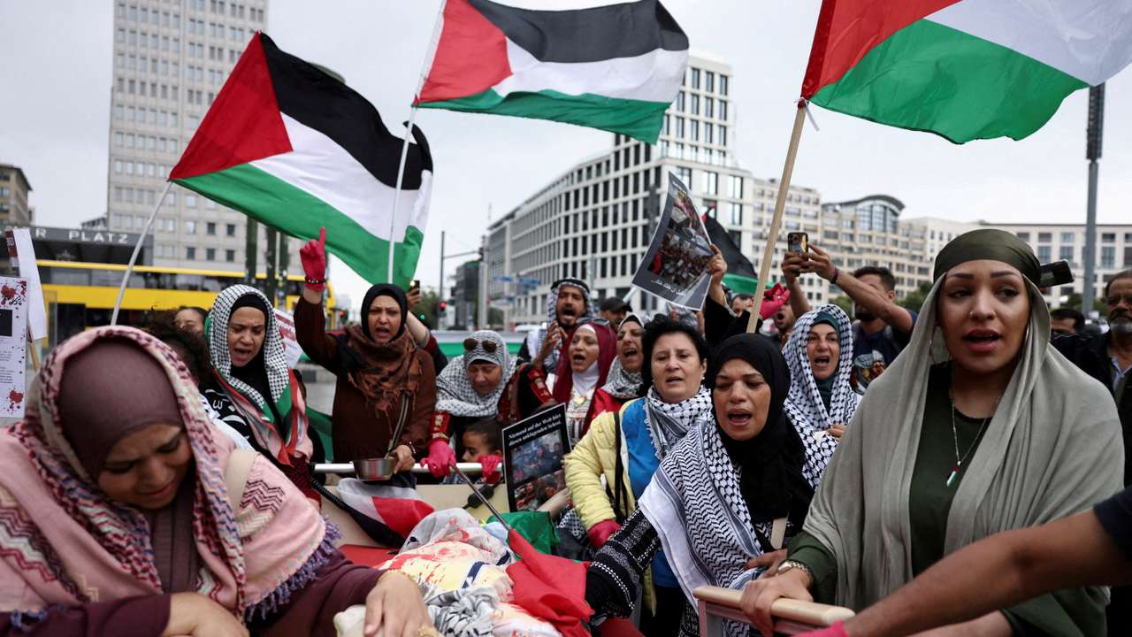 FILE PHOTO: Protest in solidarity with children in Gaza, at Potsdamer Platz, in Berlin
