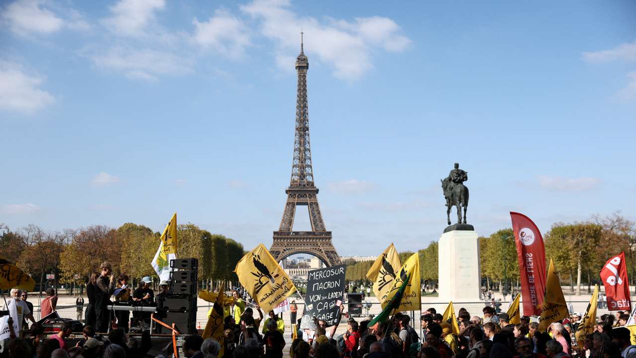 FILE PHOTO: French famers protest in Paris to block the EU-Mercosur agreement