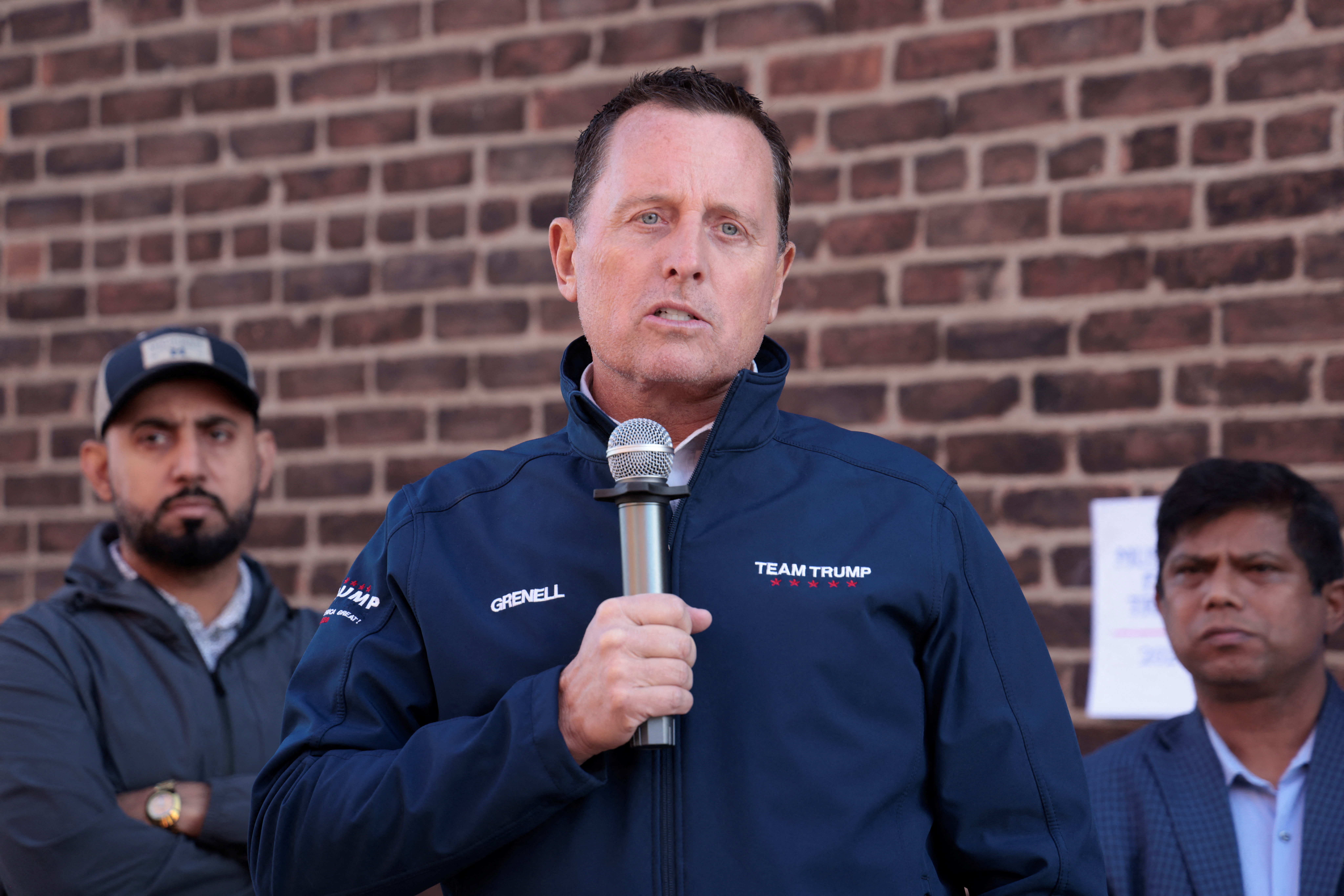 FILE PHOTO: Richard Grenell, a top advisor to former U.S. President Donald Trump and former Acting Director of National Intelligence, speaks to the attendees of a Muslims and Bangladeshi Americans for Trump  outreach event in Hamtramck, Michigan