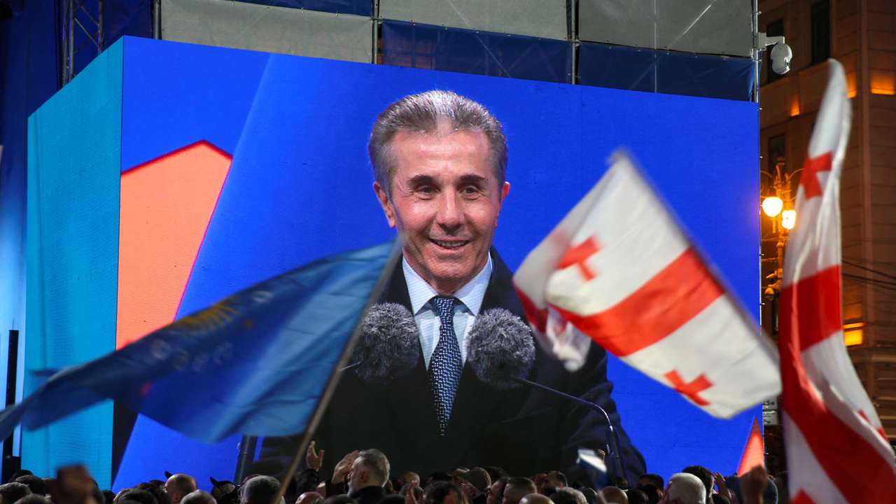 Georgian ruling party stages final rally before general election