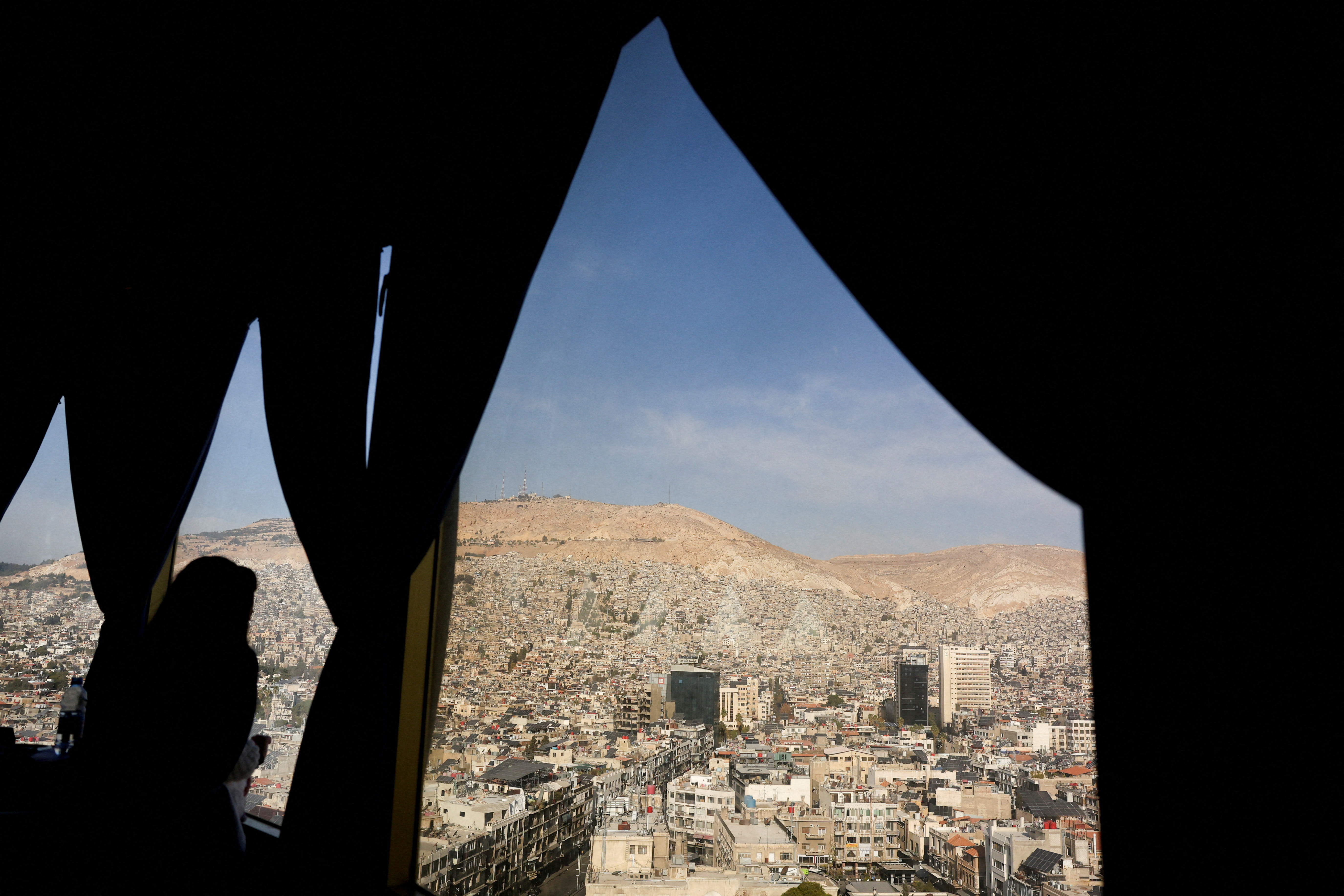 General view of buildings, in Damascus