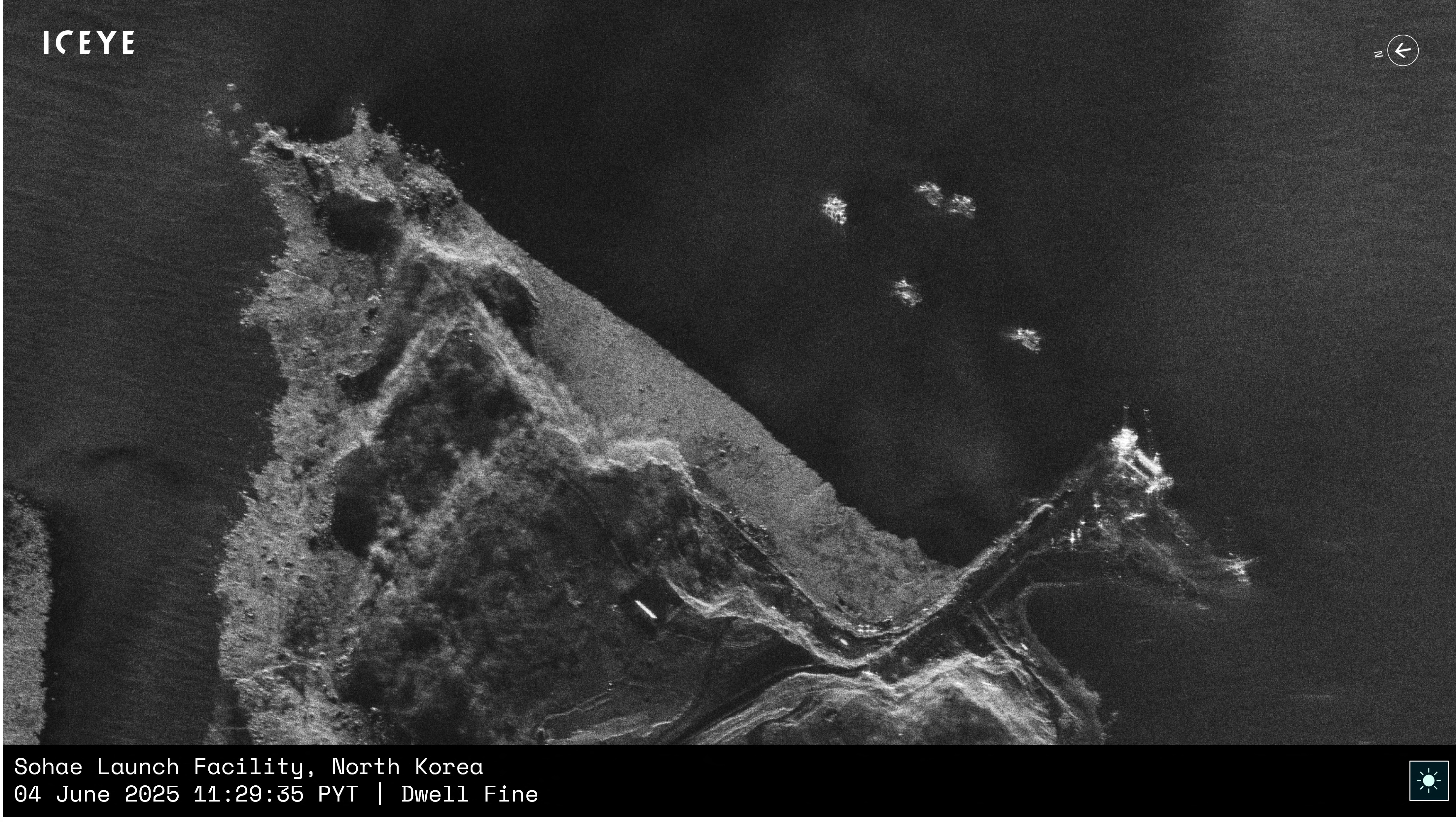 A satellite imagery of the construction of a pier, in Cholsan