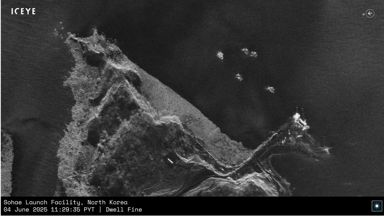 A satellite imagery of the construction of a pier, in Cholsan
