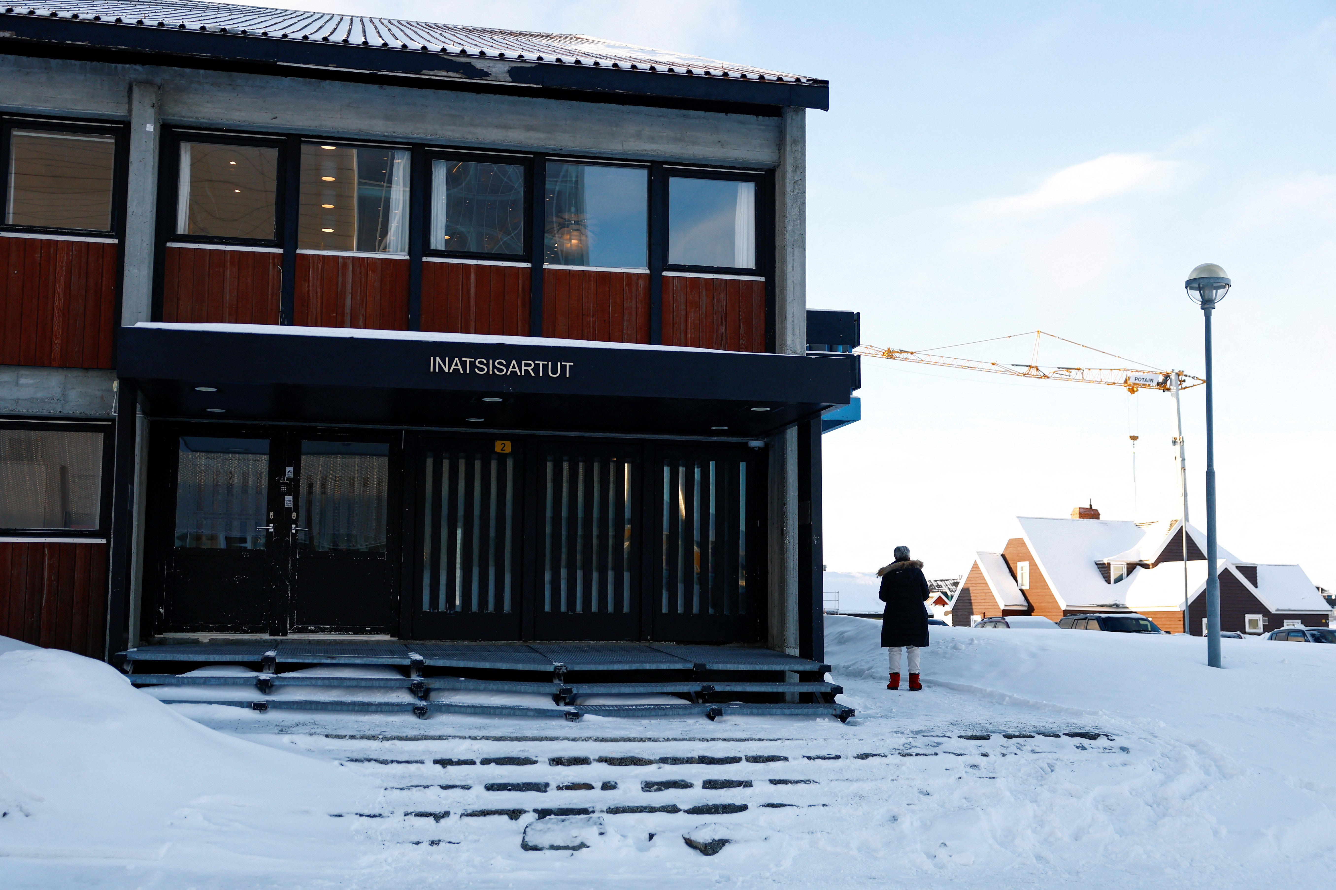 A view shows the Greenland's parliament Inatsisartut in Nuuk