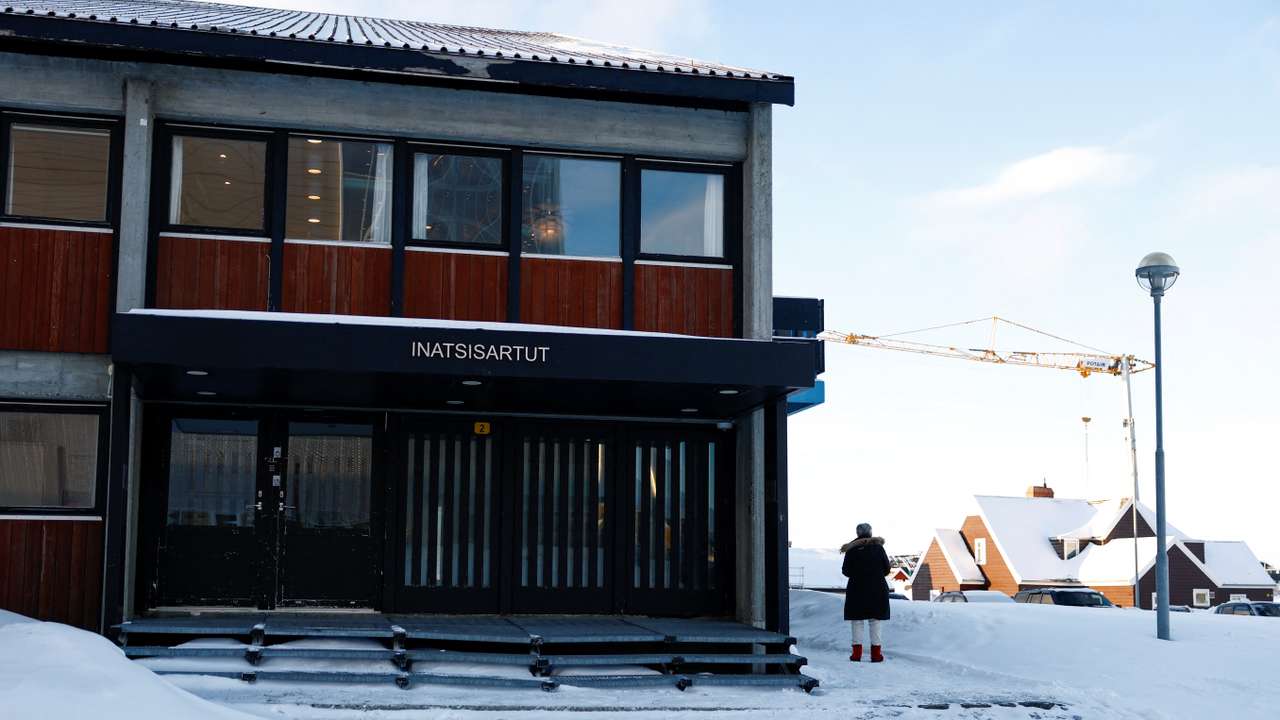 A view shows the Greenland's parliament Inatsisartut in Nuuk