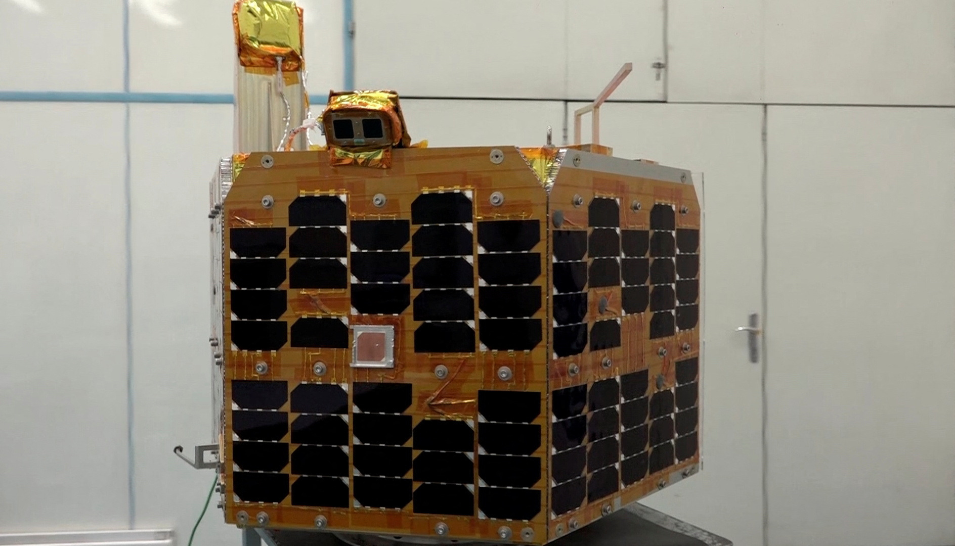 The "Chamran-1" satellite is seen at an undisclosed location in Iran