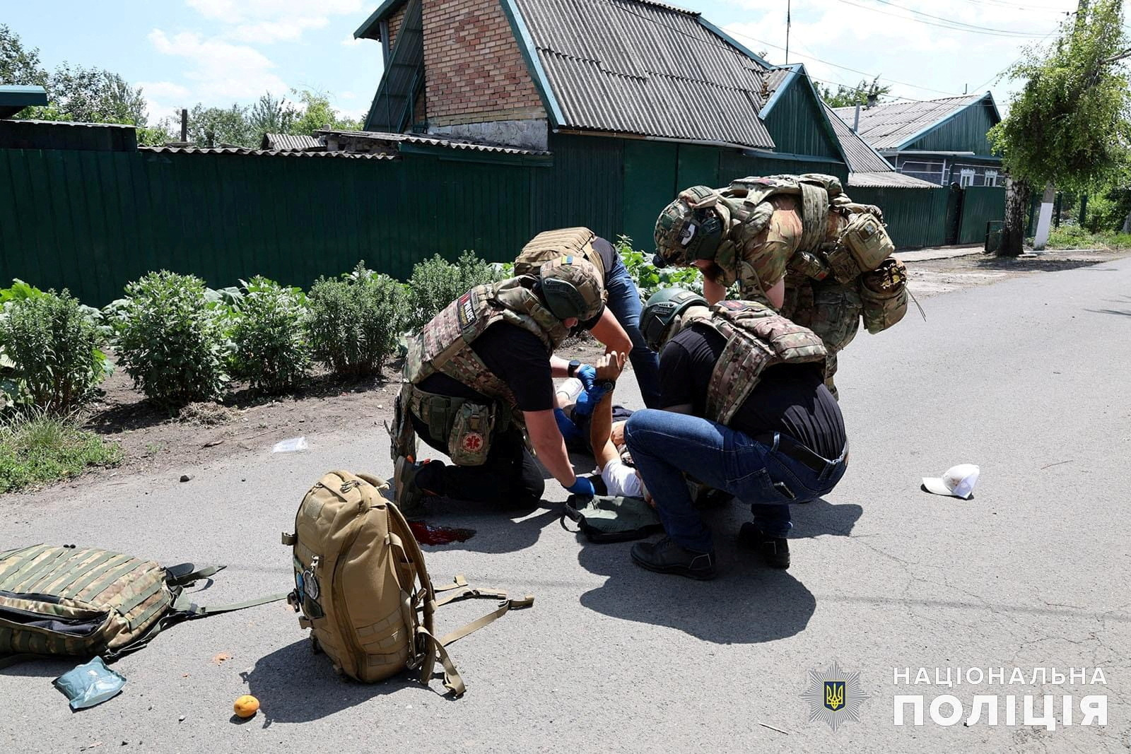 Aftermath of a Russian missile attack in Pokrovsk