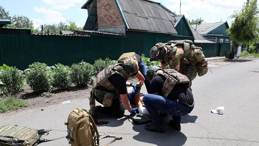 Aftermath of a Russian missile attack in Pokrovsk
