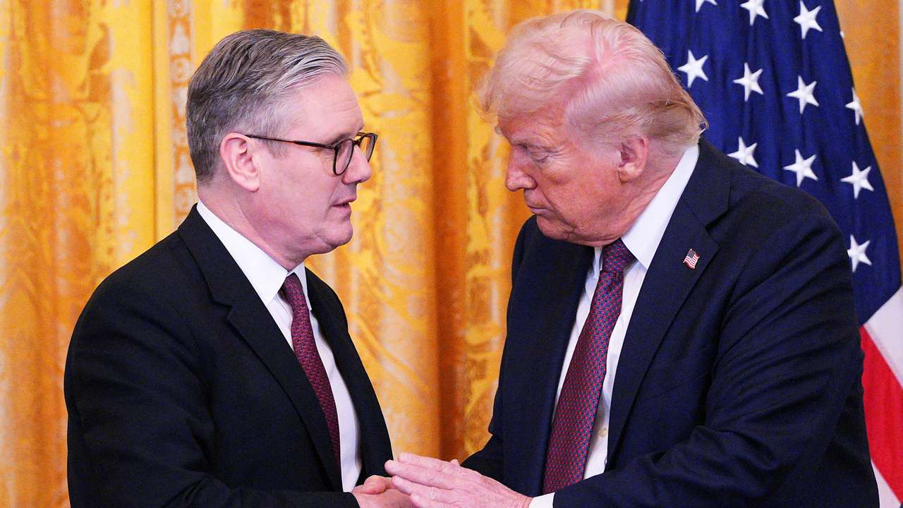FILE PHOTO: British Prime Minister Starmer meets with U.S. President Trump in Washington
