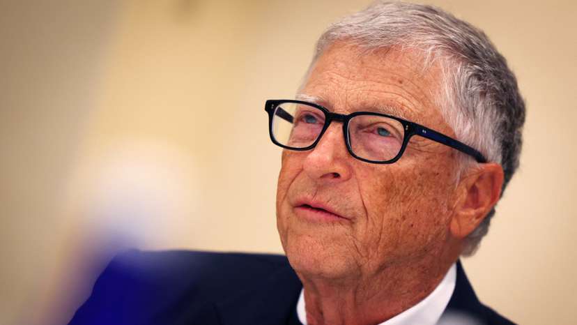 Bill Gates speaks during an interview with Reuters in New York City