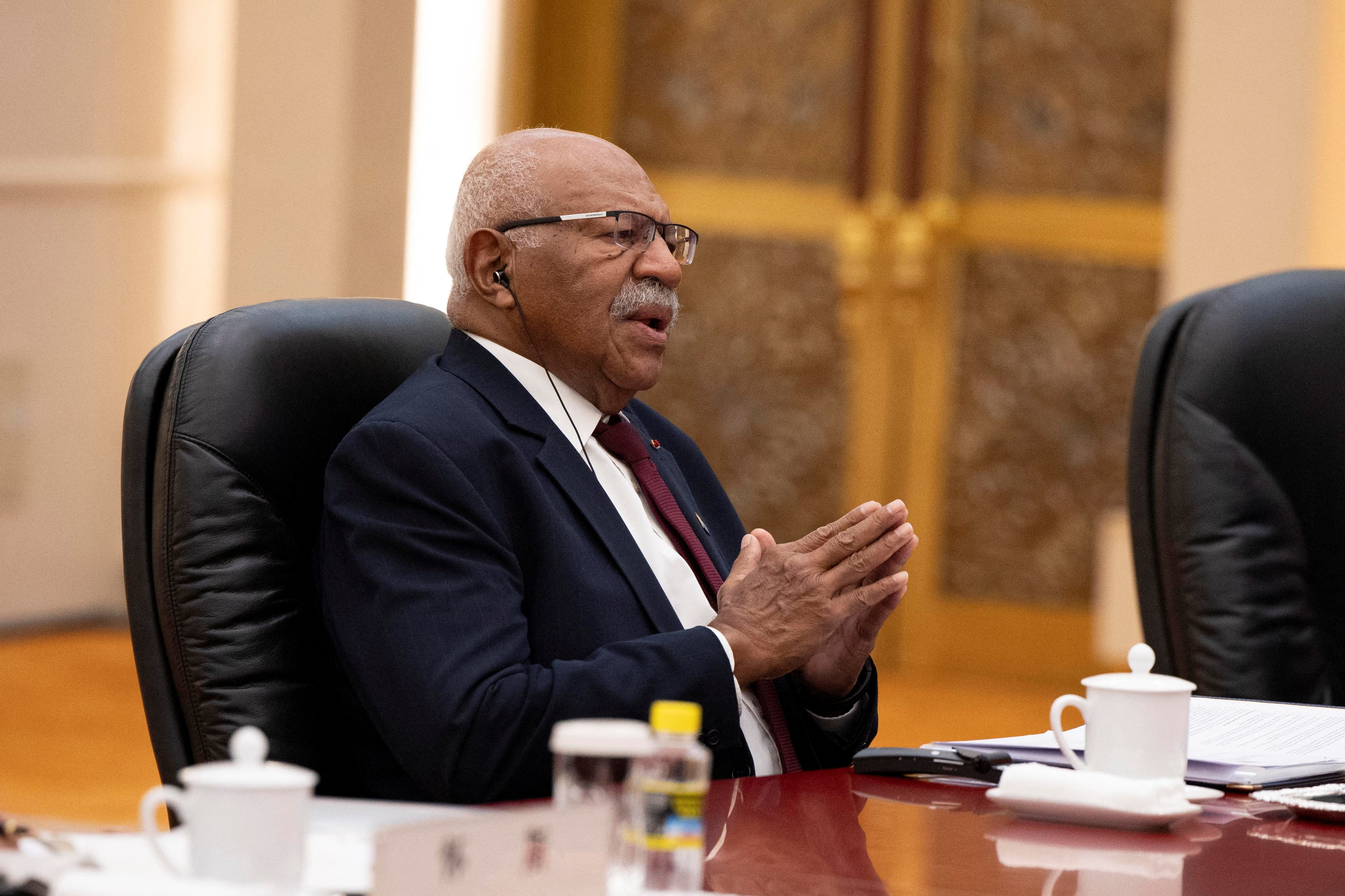 Fiji's Prime Minister Sitiveni Rabuka visits China