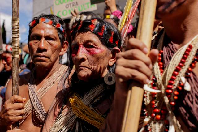 Waorani protest in Quito against Ecuador’s expanded Amazon oil plans